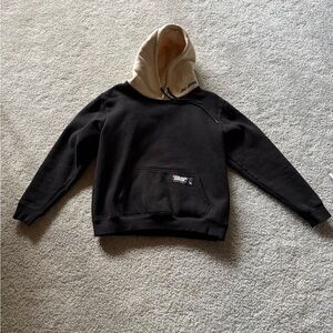 Jiu Jitsu Black Hoodie with Cream Hood - Casual Pullover Sweatshirt